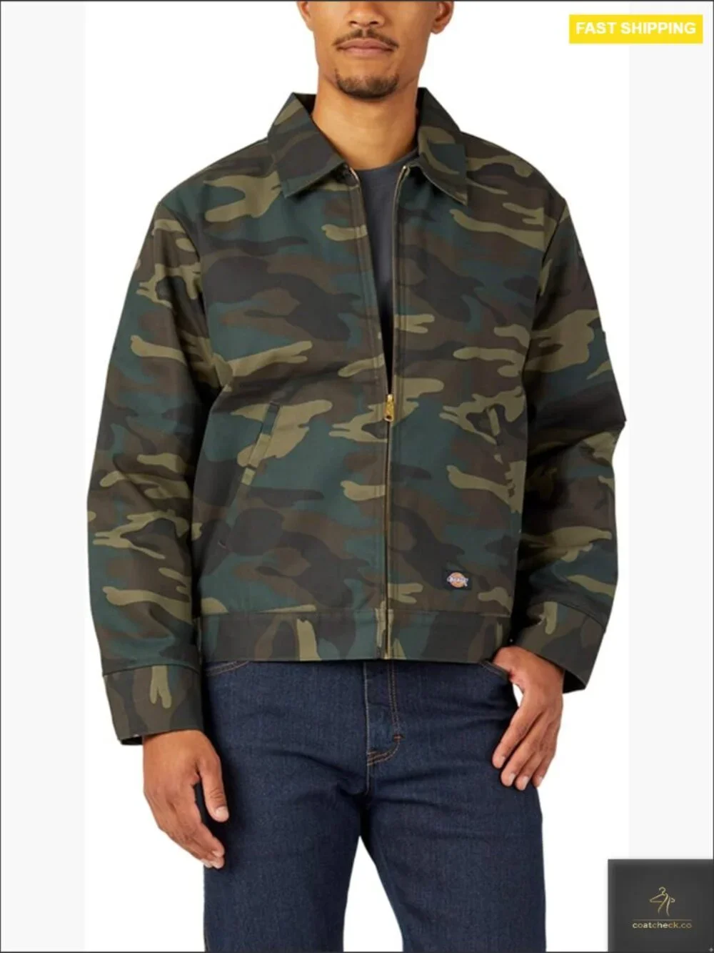 Insulated Eisenhower Front-Zip Quilted Jacket Classic Work Utility
